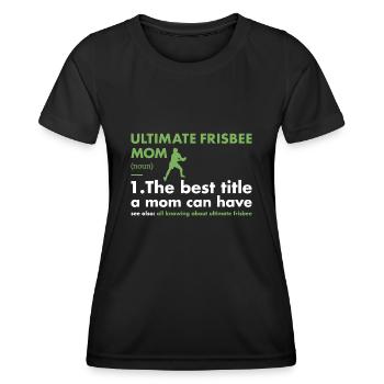 Sport Maman Définition Ultimate Frisbee - T-shirt sport Femme - noir - Devant - AI Model Female 172 light (172cm)