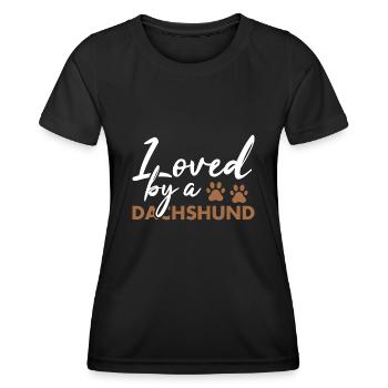 Loved By A Dachshund - Women's Functional T-Shirt - black - Front - AI Model Female 172 light (172cm)