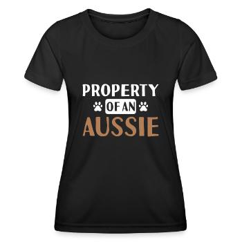 Dog Property Of A Aussie - Women's Functional T-Shirt - black - Front - AI Model Female 172 light (172cm)