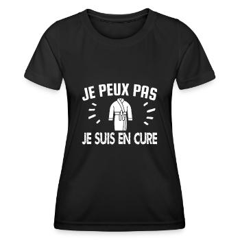 je peux pas je suis en cure - T-shirt sport Femme - noir - Devant - AI Model Female 172 light (172cm)