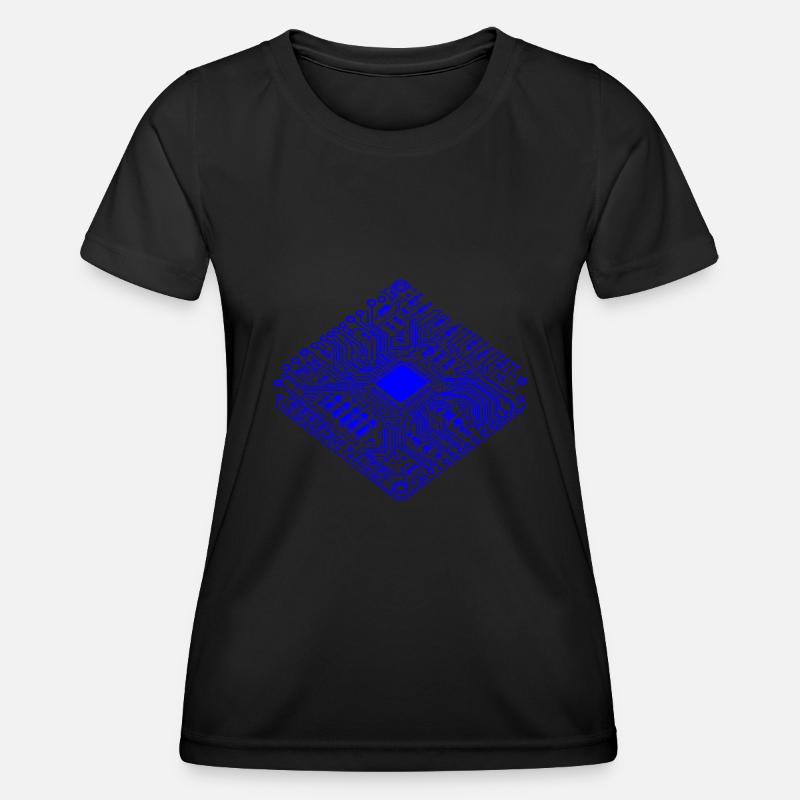 CPU anatomique et PCB - Cool Computer Scientists - T-shirt sport Femme - noir