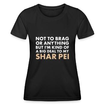 Je suis un gros problème pour mon Shar Pei - T-shirt sport Femme - noir - Devant - AI Model Female 172 light (172cm)