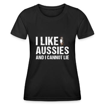 Dog I Like Aussie And I Cannot Lie - Women's Functional T-Shirt - black - Front - AI Model Female 172 light (172cm)