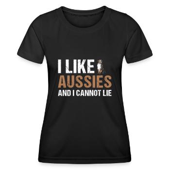 Dog I Like Aussie And I Cannot Lie - Women's Functional T-Shirt - black - Front - AI Model Female 172 light (172cm)