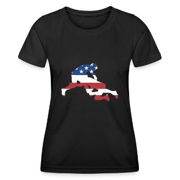 Sport Us Flag Kabaddi - Women's Functional T-Shirt - black - Front - AI Model Female 172 light (172cm)