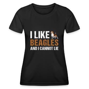 J’aime Beagle et je ne peux pas mentir - T-shirt sport Femme - noir - Devant - AI Model Female 172 light (172cm)