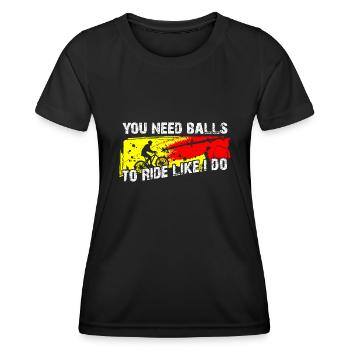 Il faut du courage pour rouler comme moi Biker Motif - T-shirt sport Femme - noir - Devant - AI Model Female 172 light (172cm)