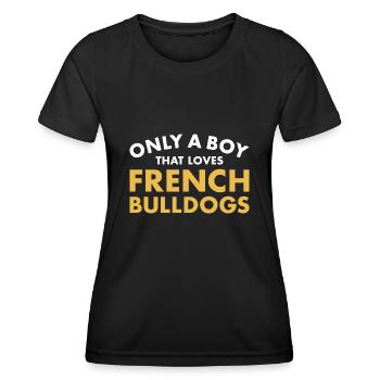 Seul un garçon qui aime le bouledogue français - T-shirt sport Femme - noir - Devant - AI Model Female 172 light (172cm)