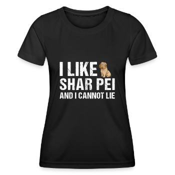 J’aime Shar Pei et je ne peux pas mentir - T-shirt sport Femme - noir - Devant - AI Model Female 172 light (172cm)