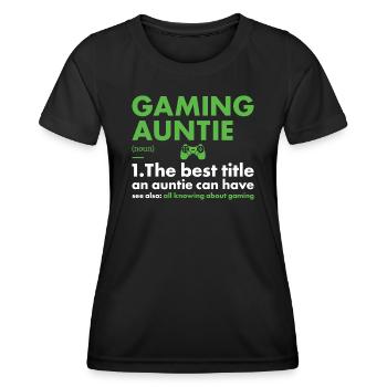 Gamer Auntie Definition Gaming - Frauen Funktions-T-Shirt - Schwarz - Vorne - AI Model Female 172 light (172cm)