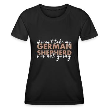 Si je ne peux pas prendre mon berger allemand, je n’y vais pas - T-shirt sport Femme - noir - Devant - AI Model Female 172 light (172cm)