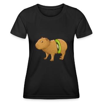 Capybara Kiwi - Women's Functional T-Shirt - black - Front - AI Model Female 172 light (172cm)