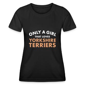 Seulement une fille qui aime Yorkshire Terrier - T-shirt sport Femme - noir - Devant - AI Model Female 172 light (172cm)
