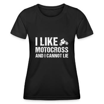 Sport J’aime le motocross et je ne peux pas mentir Motocross - T-shirt sport Femme - noir - Devant - AI Model Female 172 light (172cm)