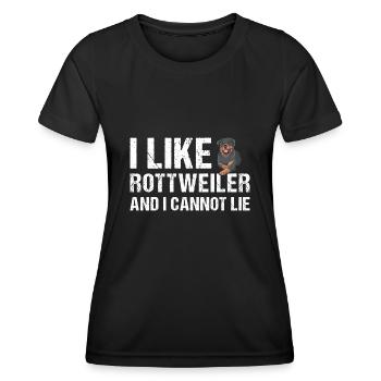 I Like Rottweiler And I Cannot Lie - Frauen Funktions-T-Shirt - Schwarz - Vorne - AI Model Female 172 light (172cm)