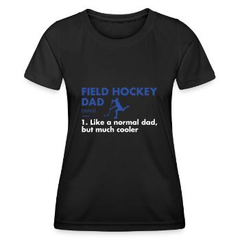 Définition de papa sportif Hockey sur gazon - T-shirt sport Femme - noir - Devant - AI Model Female 172 light (172cm)