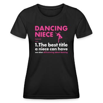 Danseuse Nièce Définition Danse - T-shirt sport Femme - noir - Devant - AI Model Female 172 light (172cm)