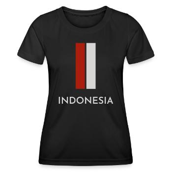 Indonesische Flagge, Indonesischer Stolz - Frauen Funktions-T-Shirt - Schwarz - Vorne - AI Model Female 172 light (172cm)