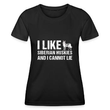 I Like Siberian Husky And I Cannot Lie - Frauen Funktions-T-Shirt - Schwarz - Vorne - AI Model Female 172 light (172cm)