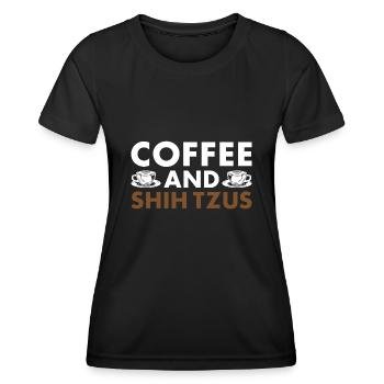 Coffee And Shih Tzu - Women's Functional T-Shirt - black - Front - AI Model Female 172 light (172cm)