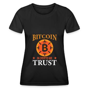 Bitcoin en qui nous avons confiance - T-shirt sport Femme - noir - Devant - AI Model Female 172 light (172cm)