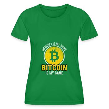 Grand-père est mon nom bitcoin est mon jeu - T-shirt sport Femme - vert - Devant - AI Model Female 172 dark (172cm)