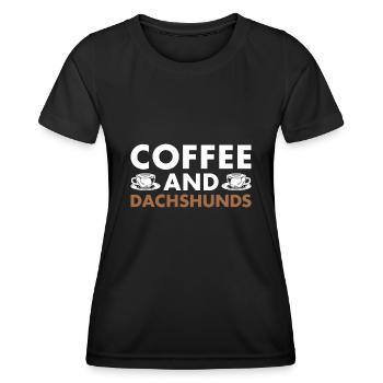 Coffee And Dachshund - Women's Functional T-Shirt - black - Front - AI Model Female 172 light (172cm)