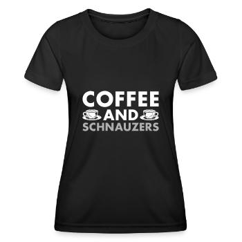 Café et Schnauzer - T-shirt sport Femme - noir - Devant - AI Model Female 172 light (172cm)