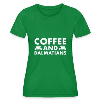Coffee And Dalmatian - Frauen Funktions-T-Shirt - Kelly Green - Vorne - AI Model Female 172 dark (172cm)