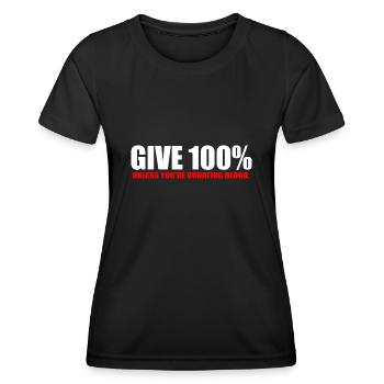 Blut spenden lustiges Zitat - Frauen Funktions-T-Shirt - Schwarz - Vorne - AI Model Female 172 light (172cm)