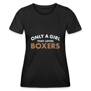 Seulement une fille qui aime le boxeur - T-shirt sport Femme - noir - Devant - AI Model Female 172 light (172cm)