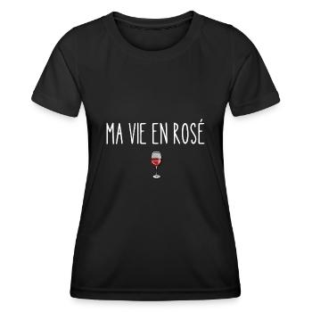 ma vie en rosé - T-shirt sport Femme - noir - Devant - AI Model Female 172 light (172cm)