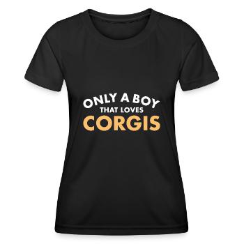 Chien seulement un garçon qui aime Corgi - T-shirt sport Femme - noir - Devant - AI Model Female 172 light (172cm)