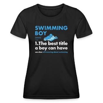 Sport Boy Swimming - Frauen Funktions-T-Shirt - Schwarz - Vorne - AI Model Female 172 light (172cm)
