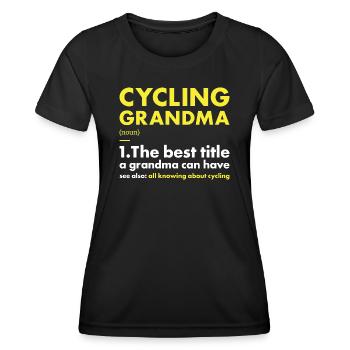 Sport Grandma Cycling - Frauen Funktions-T-Shirt - Schwarz - Vorne - AI Model Female 172 light (172cm)