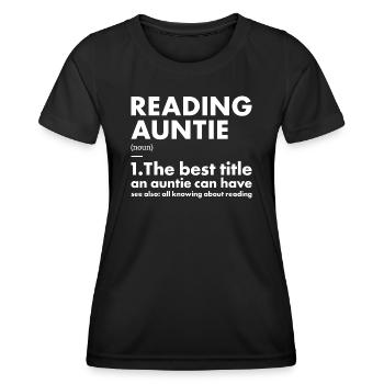 Reader Auntie Definition Reading - Women's Functional T-Shirt - black - Front - AI Model Female 172 light (172cm)