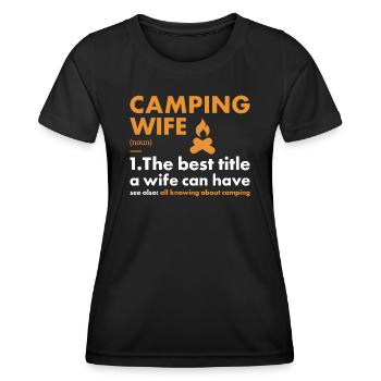 Camper Wife Definition Camping - Women's Functional T-Shirt - black - Front - AI Model Female 172 light (172cm)