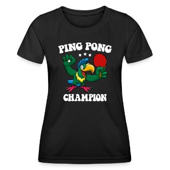 Ping Pong Champion Design Table Tennis and - Women's Functional T-Shirt - black - Front - AI Model Female 172 light (172cm)