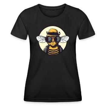 Biene Sonnenbrille Brummer Honigbiene - Frauen Funktions-T-Shirt - Schwarz - Vorne - AI Model Female 172 light (172cm)