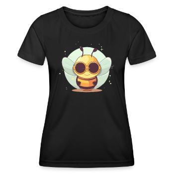 Biene Sonnenbrille Brummer Honigbiene - Frauen Funktions-T-Shirt - Schwarz - Vorne - AI Model Female 172 light (172cm)