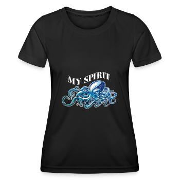 Pieuvre poulpe de la pieuvre des eaux profondes - T-shirt sport Femme - noir - Devant - AI Model Female 172 light (172cm)