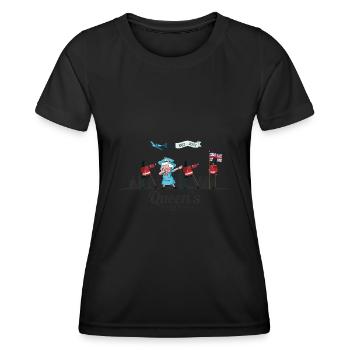 Dabbing British Queen Monarchy Platinum Jubilee - T-shirt sport Femme - noir - Devant - AI Model Female 172 light (172cm)