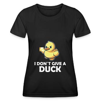 I DONT GIVE A DUCK Funny Duck Middle Finger - Women's Functional T-Shirt - black - Front - AI Model Female 172 light (172cm)