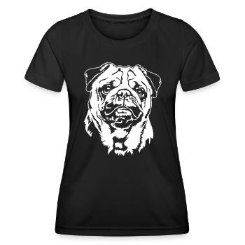 Carlin Portrait Chien Chiens Wilsigns - T-shirt sport Femme - noir - Devant - AI Model Female 172 light (172cm)