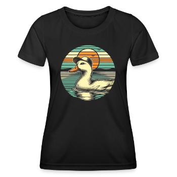 Cool Ducks - Retro Vintage - Women's Functional T-Shirt - black - Front - AI Model Female 172 light (172cm)