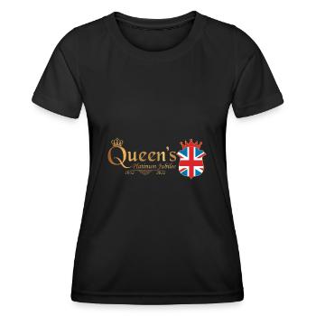 Jubilé de platine de la monarchie britannique 70e année - T-shirt sport Femme - noir - Devant - AI Model Female 172 light (172cm)