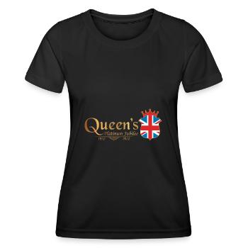 Jubilé de platine de la monarchie britannique 70e année - T-shirt sport Femme - noir - Devant - AI Model Female 172 light (172cm)