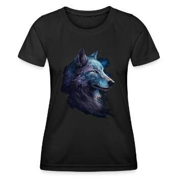 Griffure de loup Marques de griffes Animal de forêt sauvage Tête de loup - T-shirt sport Femme - noir - Devant - AI Model Female 172 light (172cm)