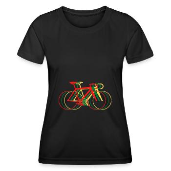 Motif de vélo trois couleurs - T-shirt sport Femme - noir - Devant - AI Model Female 172 light (172cm)