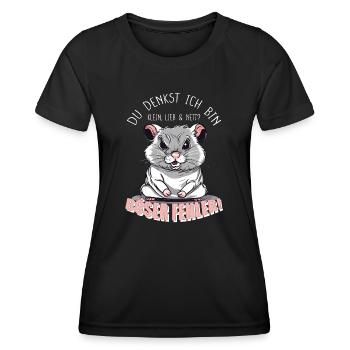 Du denkst ich bin klein, lieb & nett? Böser Fehler - Frauen Funktions-T-Shirt - Schwarz - Vorne - AI Model Female 172 light (172cm)